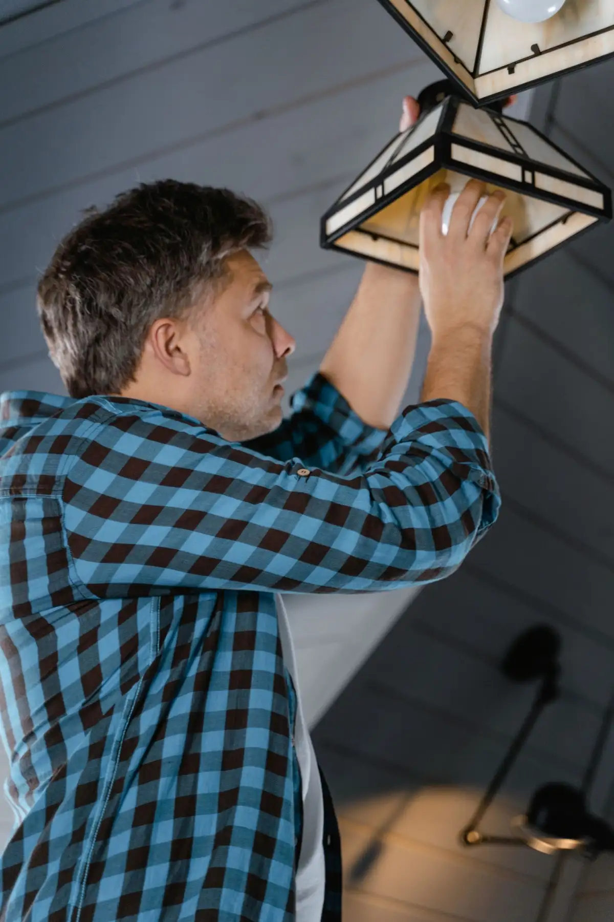 Fitting a ceiling light in a finished room