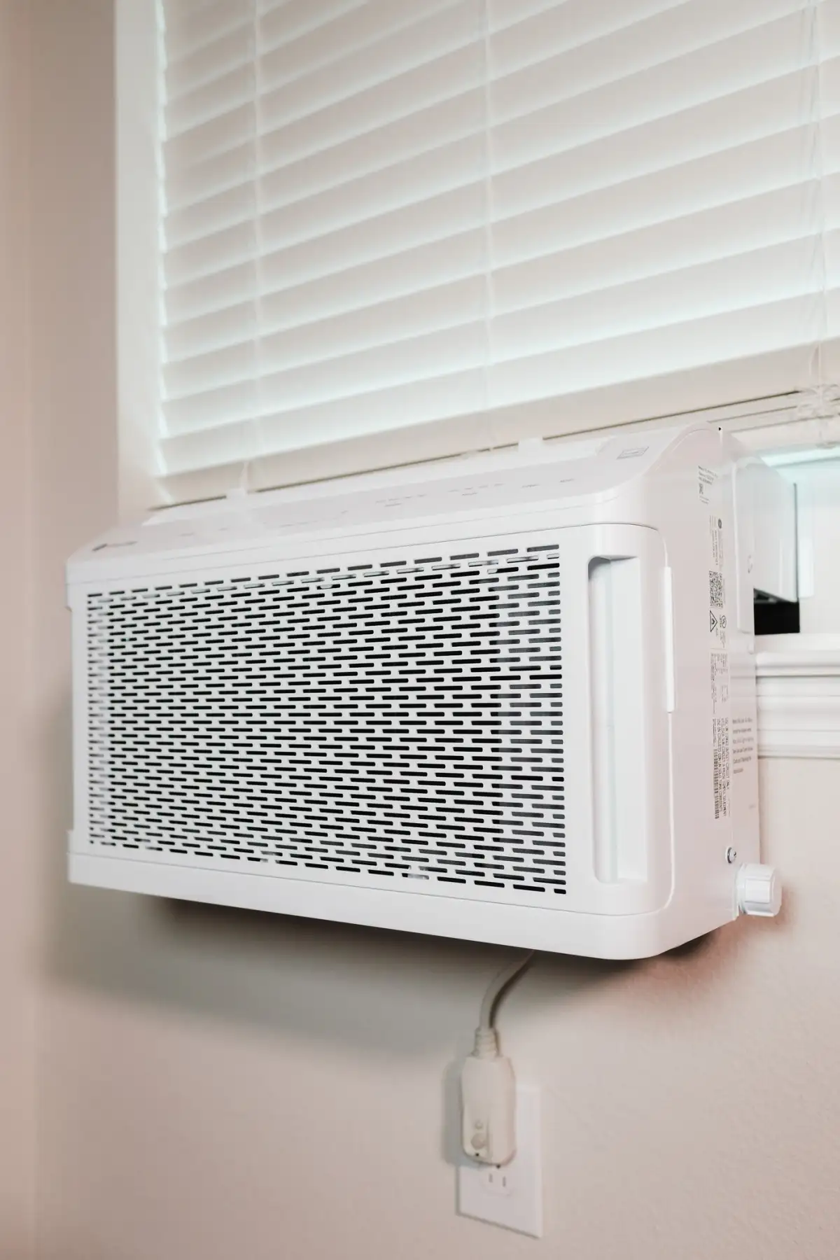 Condenser coil fins at close range
