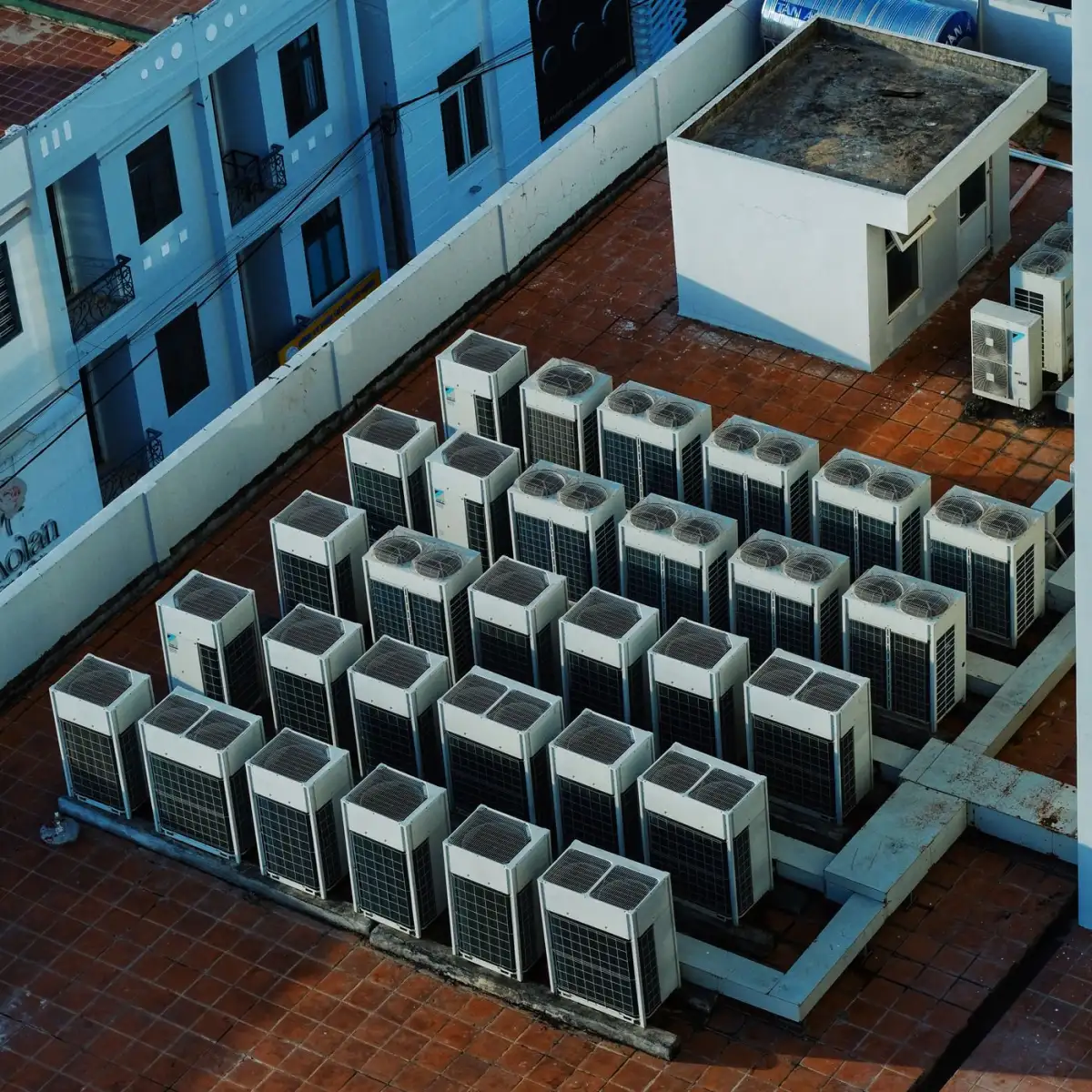 Rooftop units seen from above