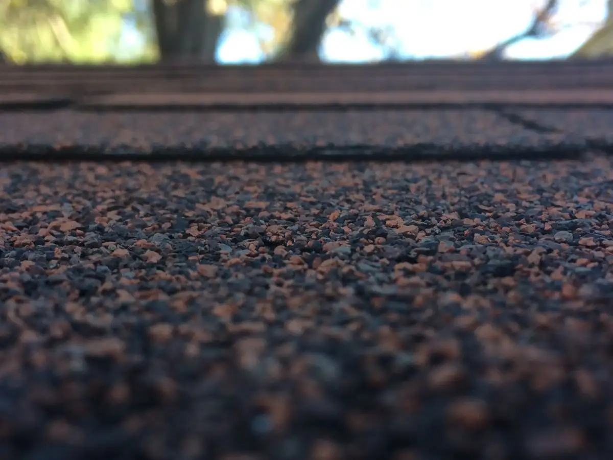 Weathered shingles in low sun
