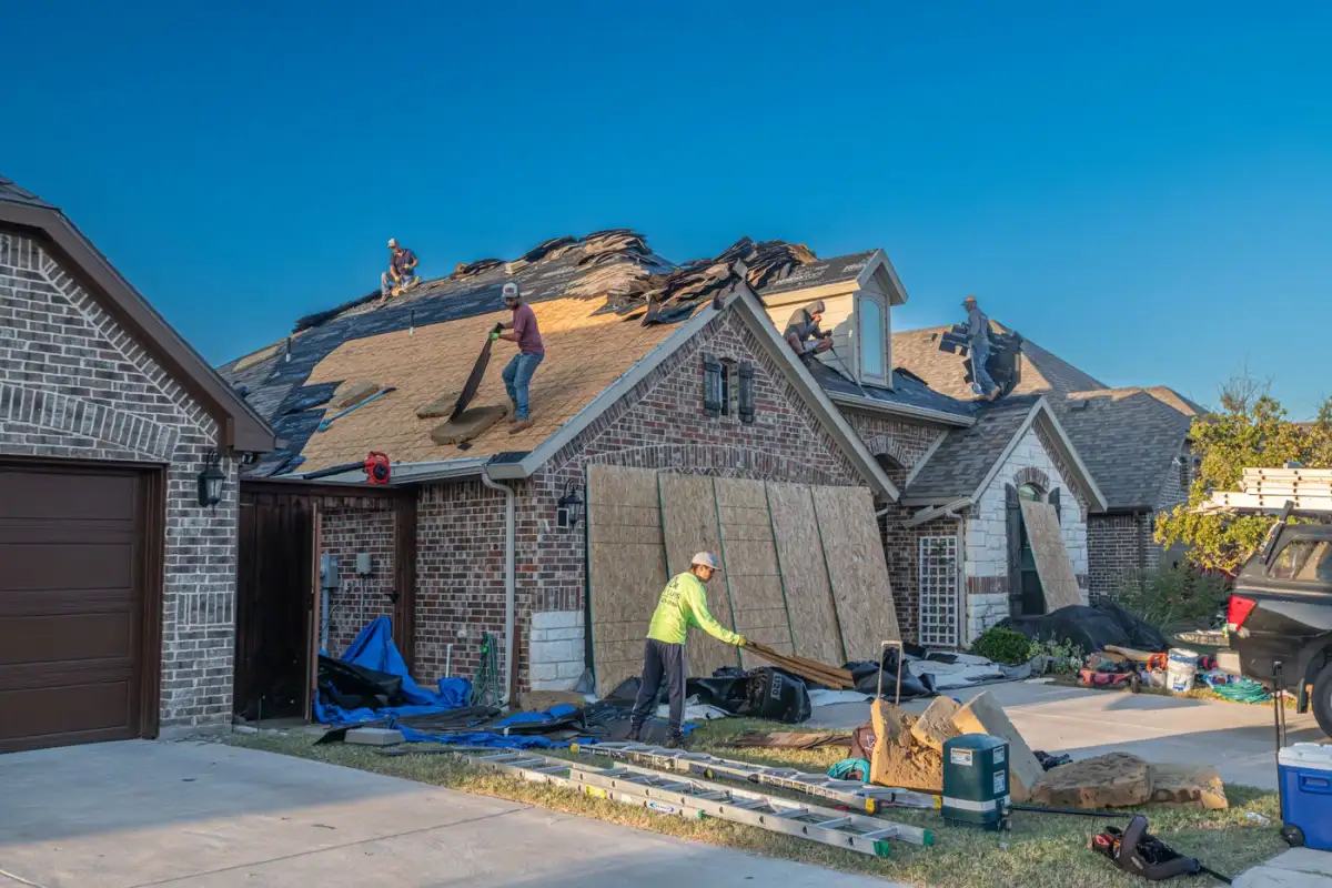 A crew mid roof replacement